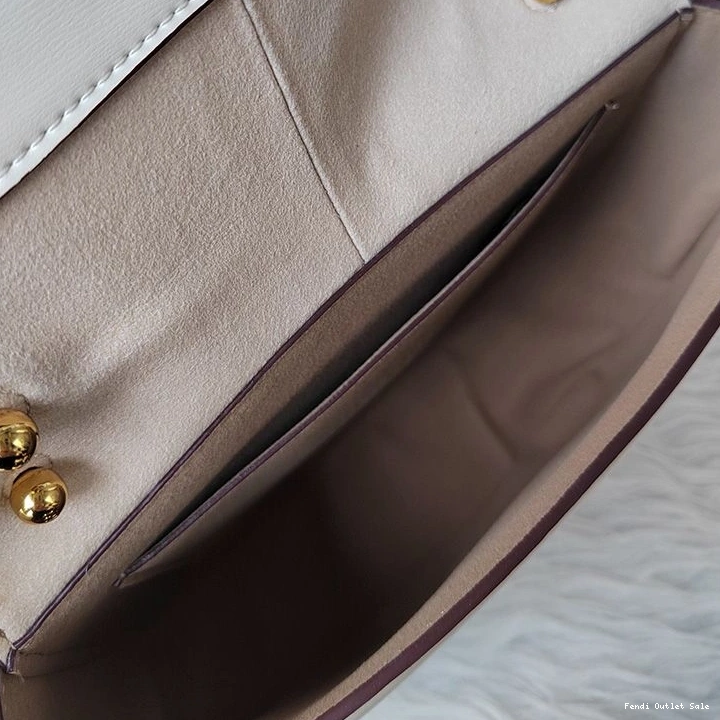 Affordable Leather Calf In C'mon White Medium Fendi Bag 0715